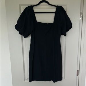SNDYS Elegant Black Puff Sleeve Dress